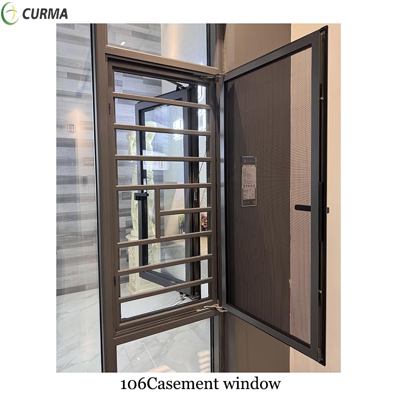 106 Aluminum Best Casement Hinged Custom Made Windows in Bedroom for New Construction