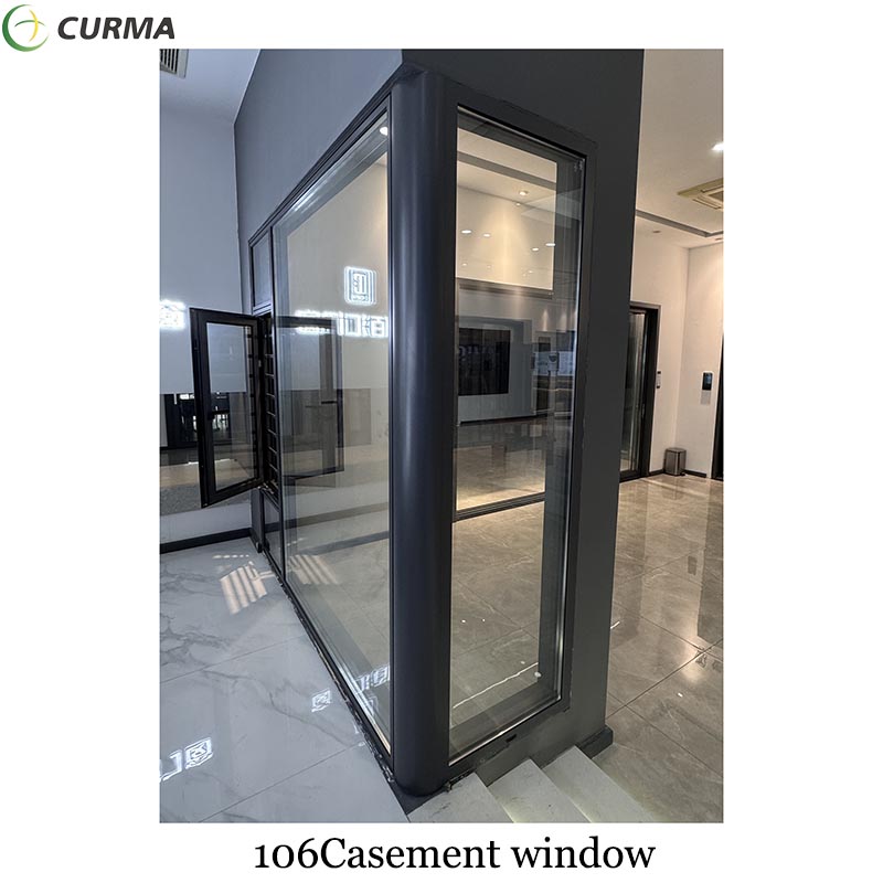 106 Aluminum Best Casement Hinged Custom Made Windows in Bedroom for New Construction