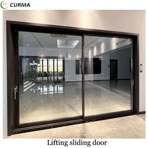 बालकनी के लिए एल्युमीनियम कस्टम मेड डबल ग्लास बाहरी भारी शुल्क उठाने और स्लाइडिंग दरवाजा