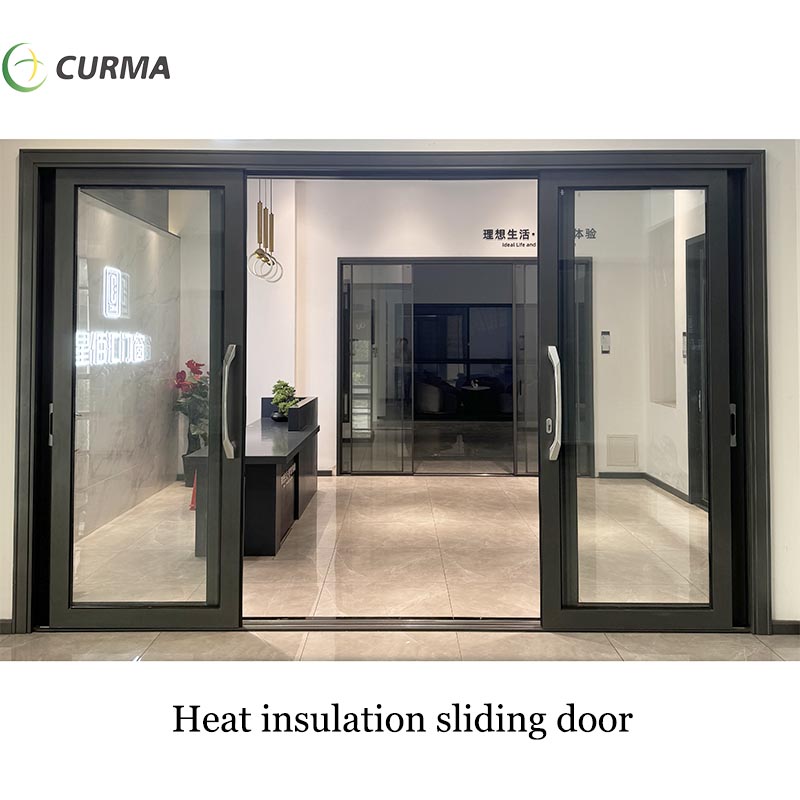 Heat insulation aluminium custom made big large patio sliding glass door