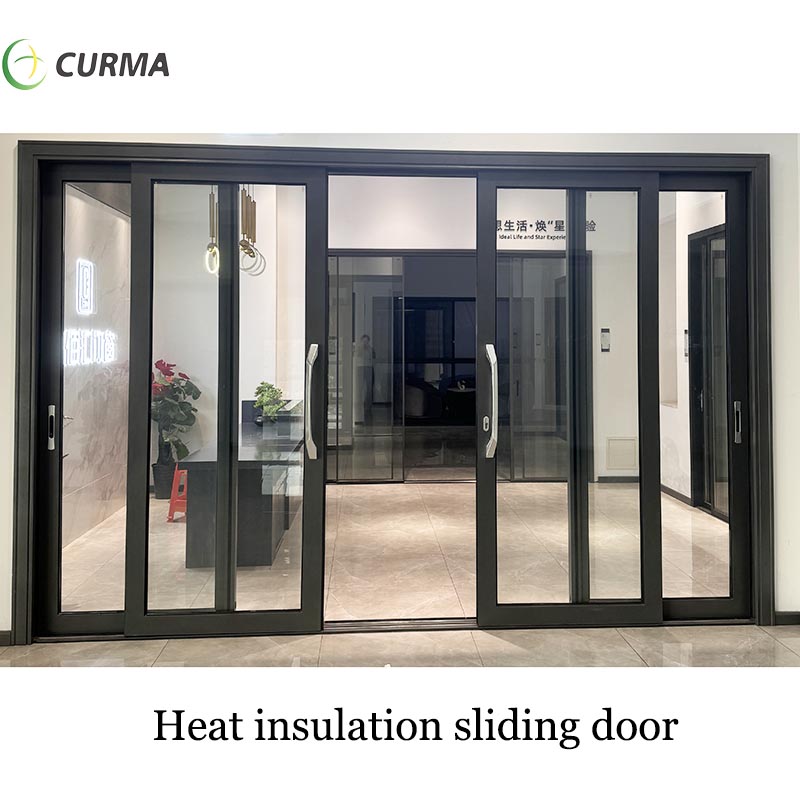 Heat insulation aluminium custom made big large patio sliding glass door