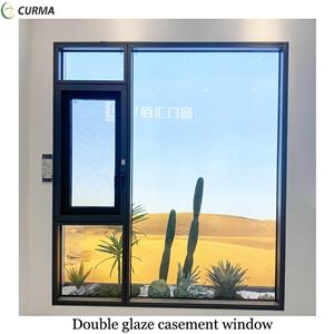 Finestre a battente alla francese personalizzate con doppio vetro in alluminio e pannello singolo