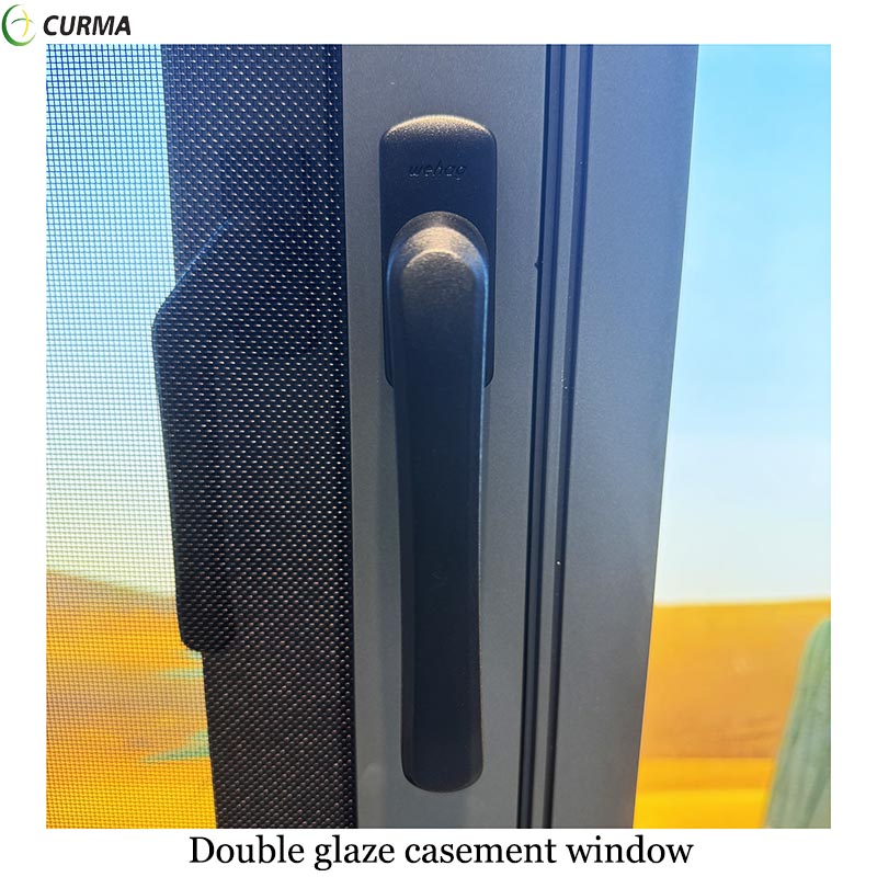 Aluminum double glass single pane casement french custom windows
