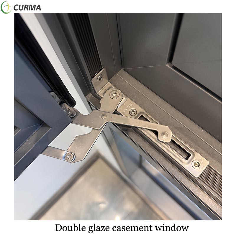 Aluminum double glass single pane casement french custom windows