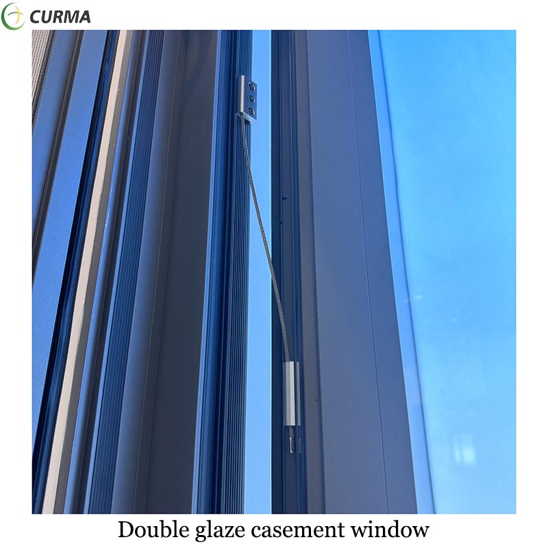 Aluminum double glass single pane casement french custom windows