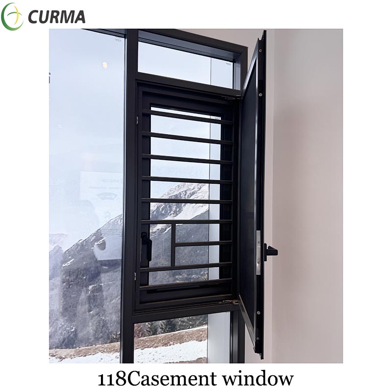 118 Aluminium best double triple glazing fixed glass casement window