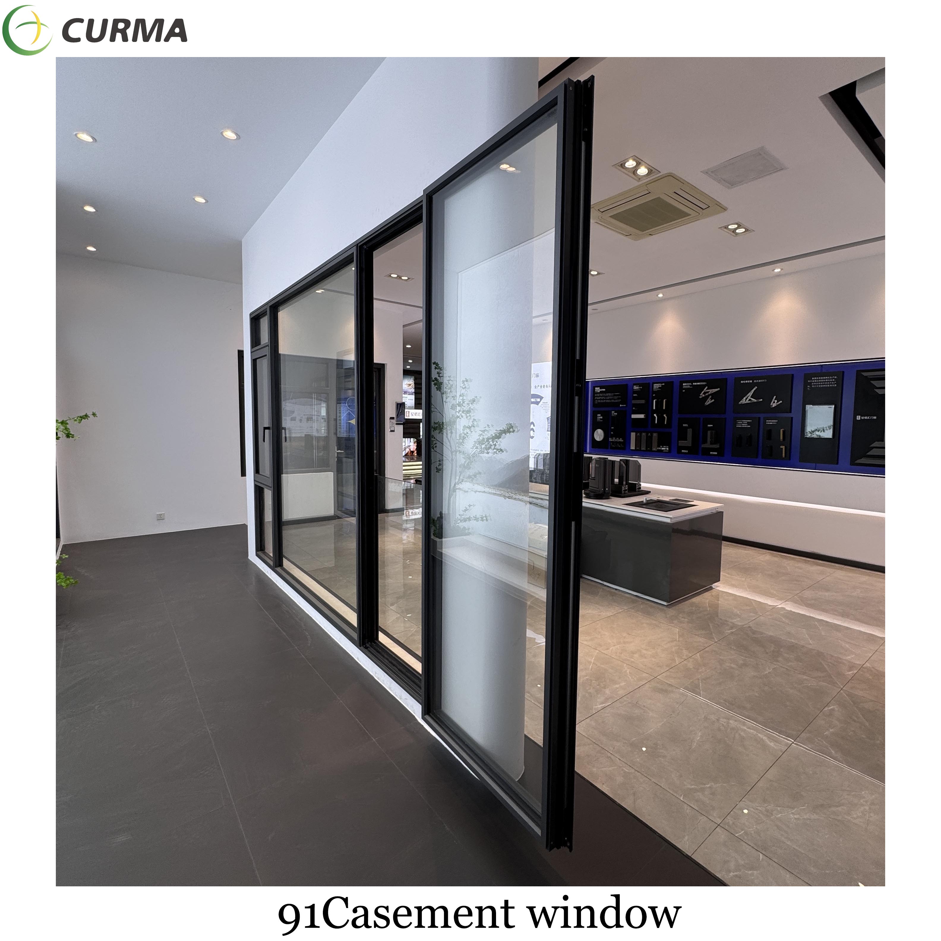 91 Aluminium casement swing tilt and turn open thermal break system alumital window