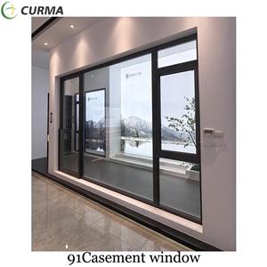 91 एल्युमीनियम केसमेंट स्विंग टिल्ट और टर्न ओपन थर्मल ब्रेक सिस्टम एल्युमीनियम विंडो