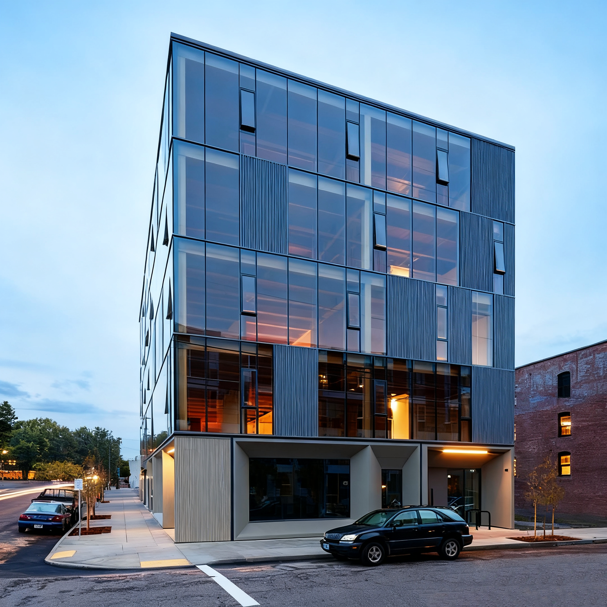 Commercial Building Reflective Color Triple Full Glass Curtain Wall