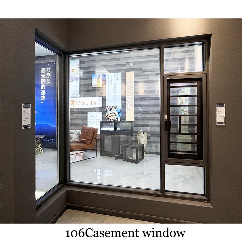 106 Aluminum Best Casement Hinged Custom Made Windows in Bedroom for New Construction