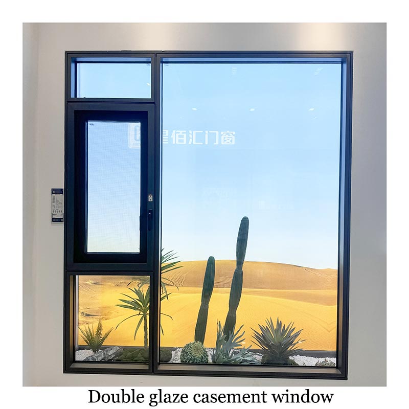 Aluminum double glass single pane casement french custom windows