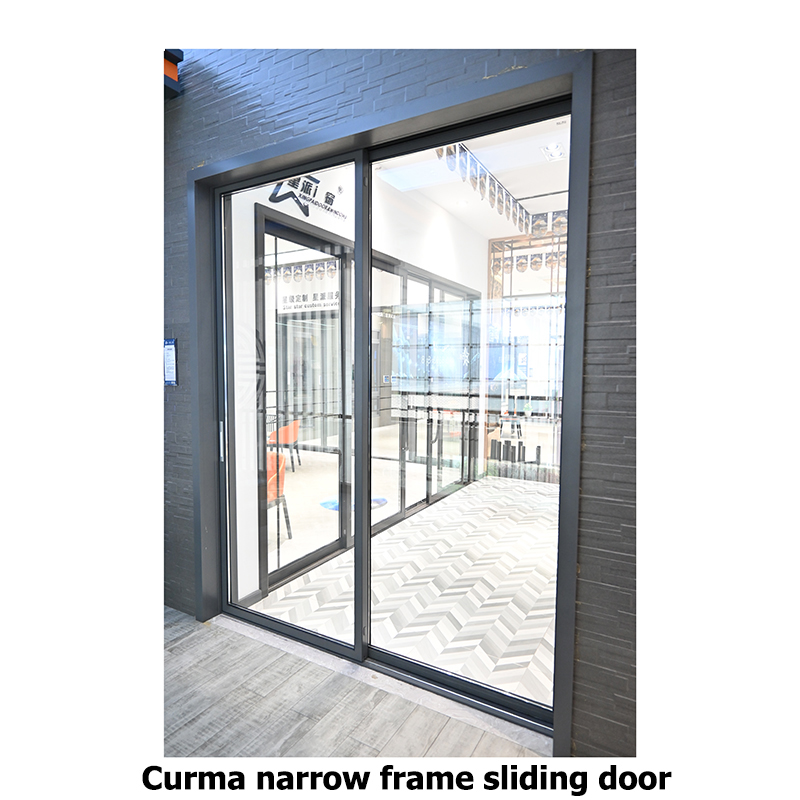 Curma indoor outdoor double glazed small narrow frame sliding door