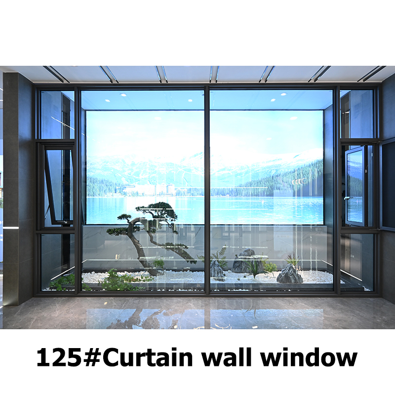 125#Curma good quailty glass curtain wall windows system with top hung window