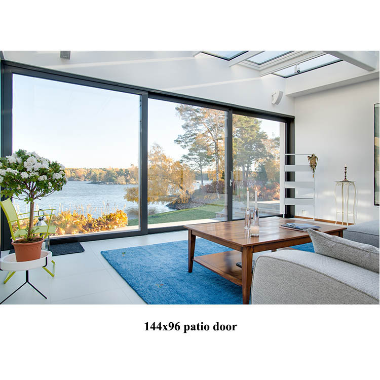 Aluminium Patio door 3 panel commerial modern design high strength aluminum sliding glass door