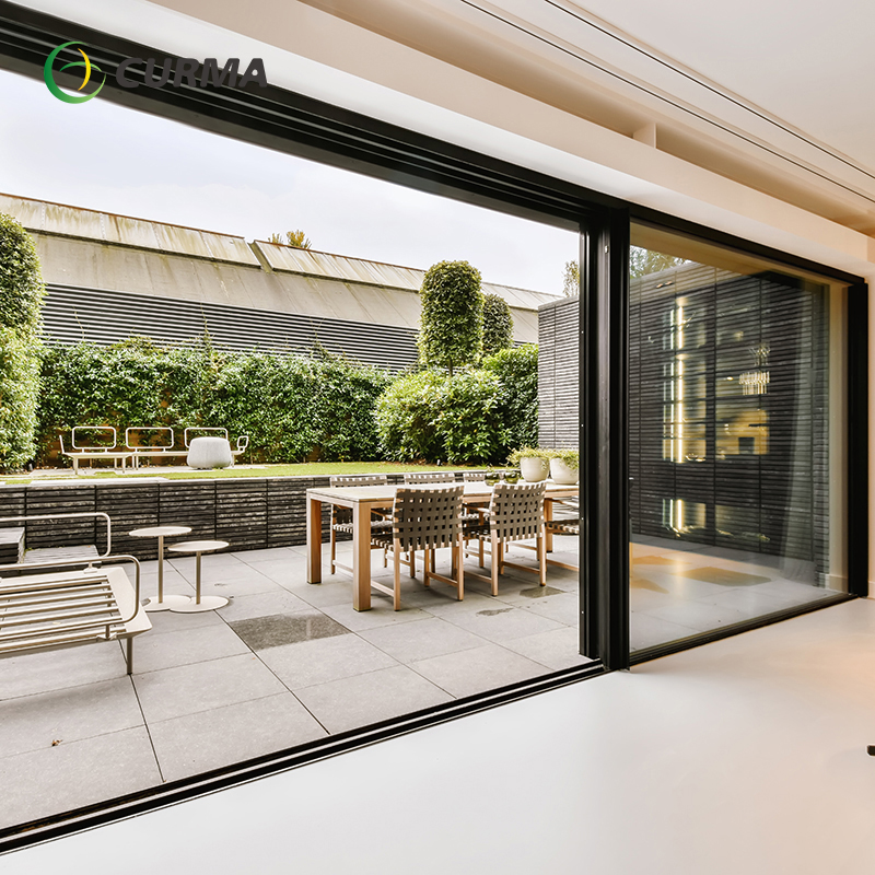 Custom Made Double Glazed Commercial Large Panoramic Sliding Door