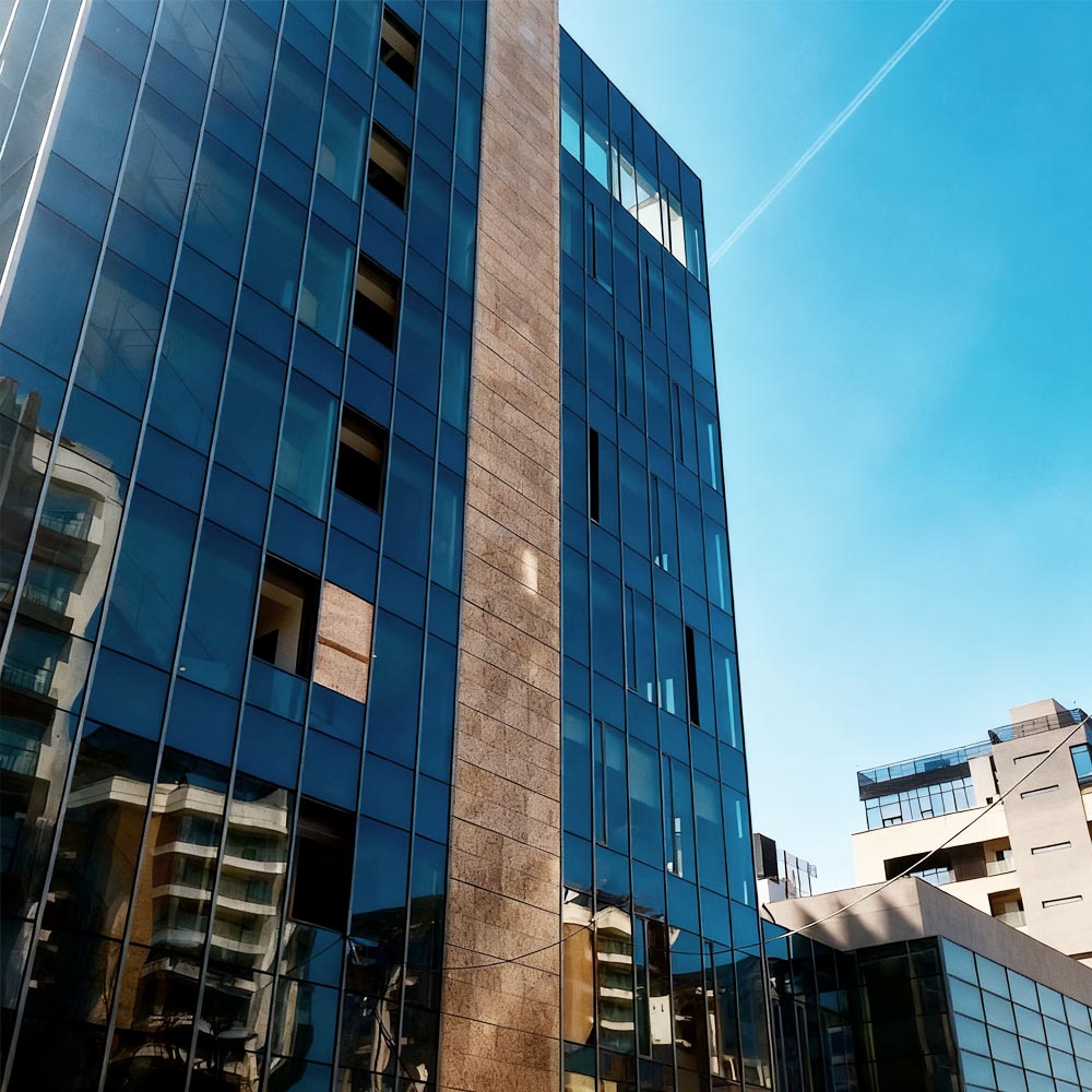 Commercial Building Reflective Color Triple Full Glass Curtain Wall