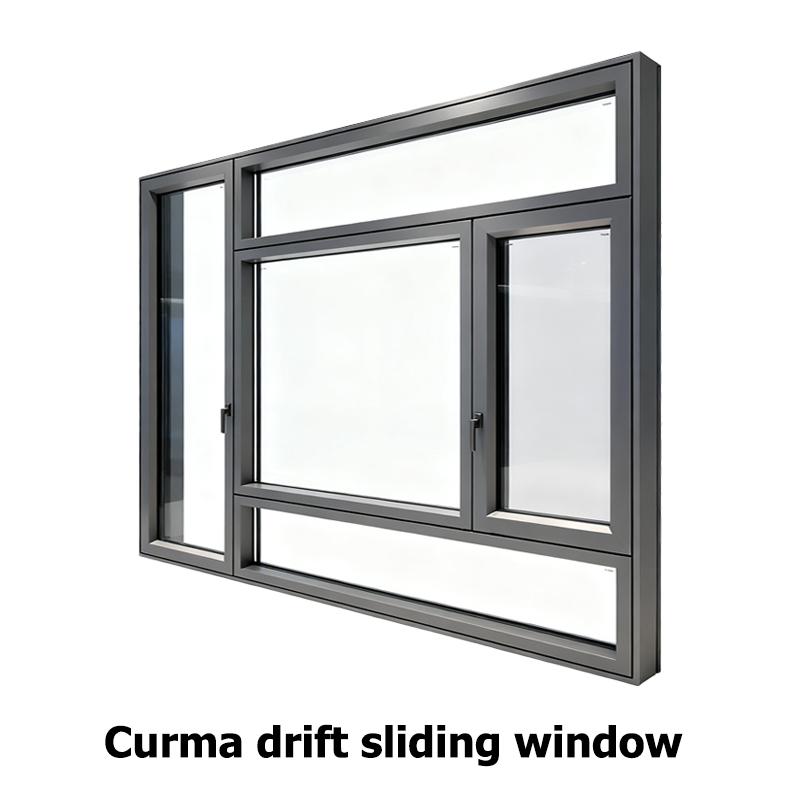 Curma aluminium drift tetingkap gelongsor mendatar tersuai untuk rumah