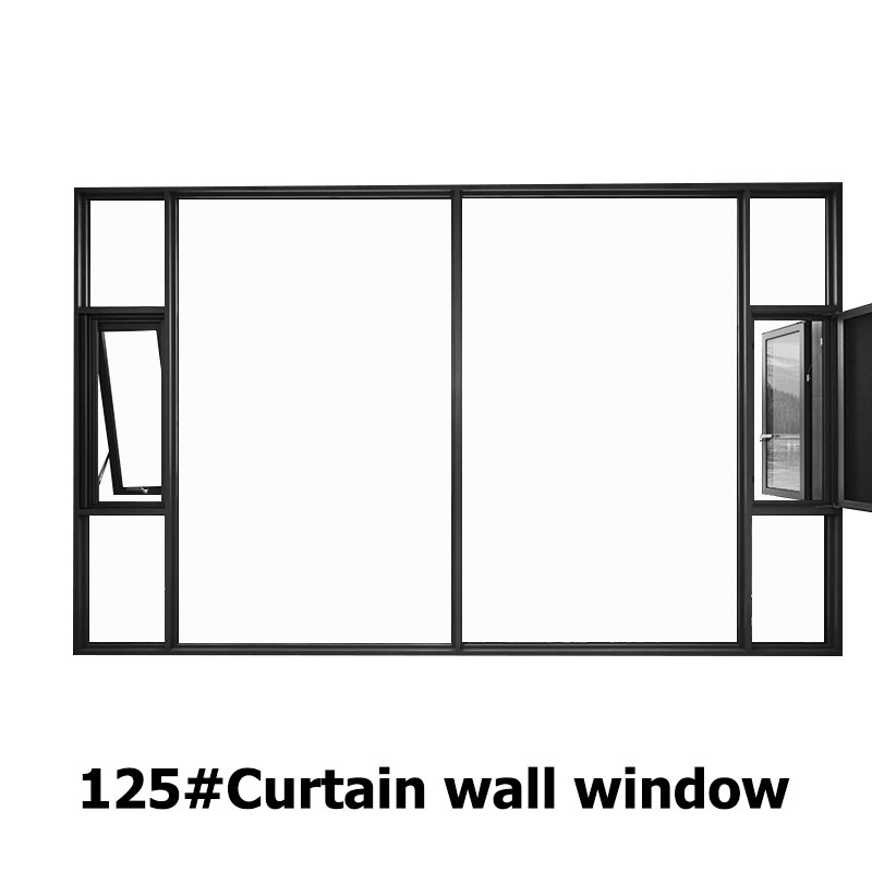 125#Curma good quailty glass curtain wall windows system with top hung window