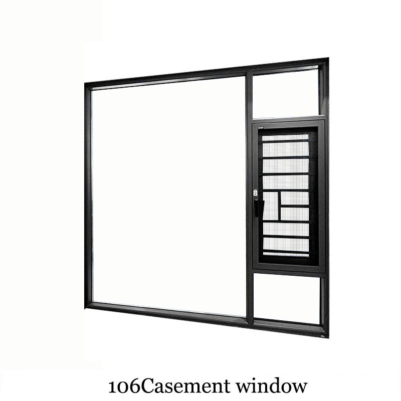 106 Aluminum Best Casement Hinged Custom Made Windows in Bedroom for New Construction