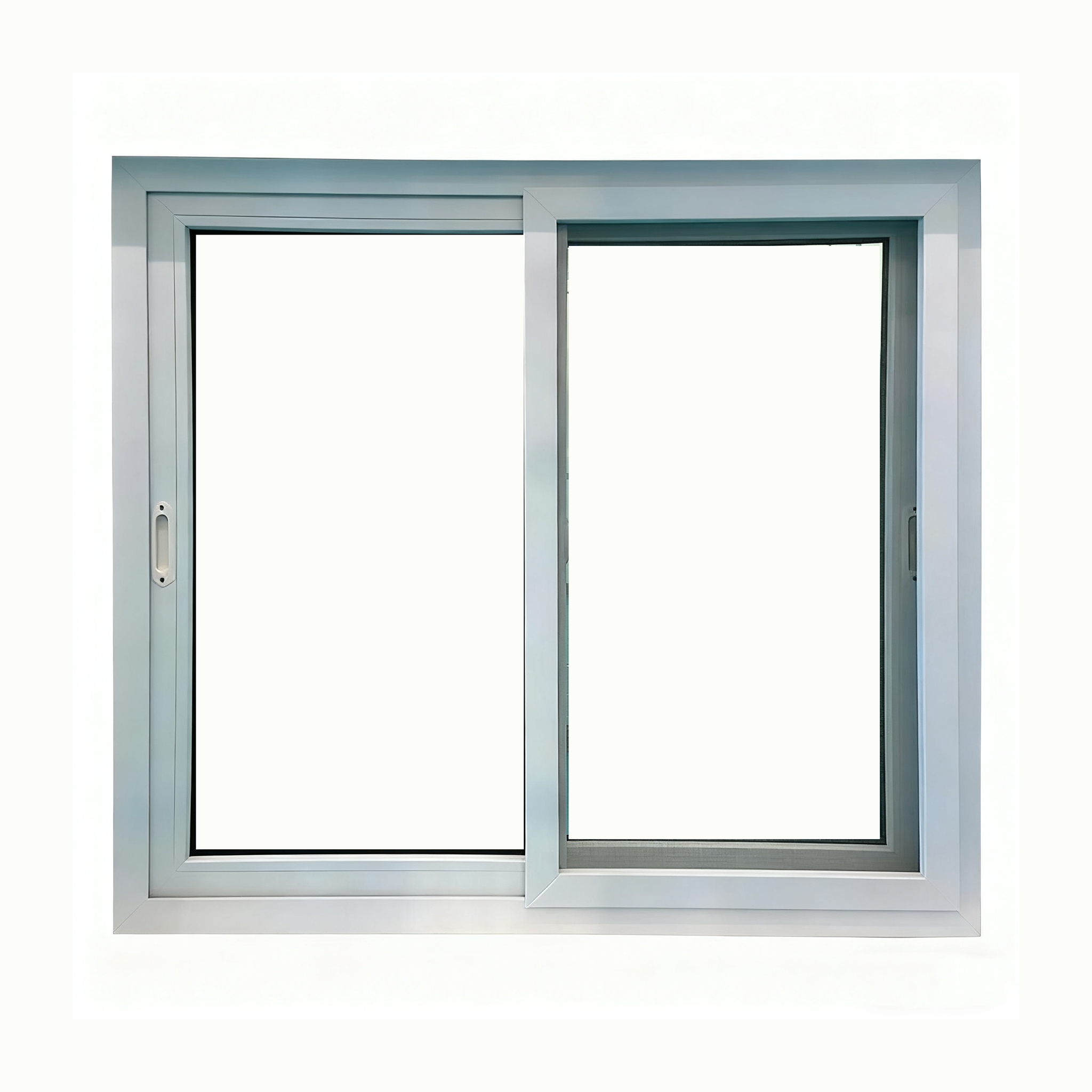 Horizontal Sliding Window PVC Sliding Window Fixed Glass White Color Frame Window
