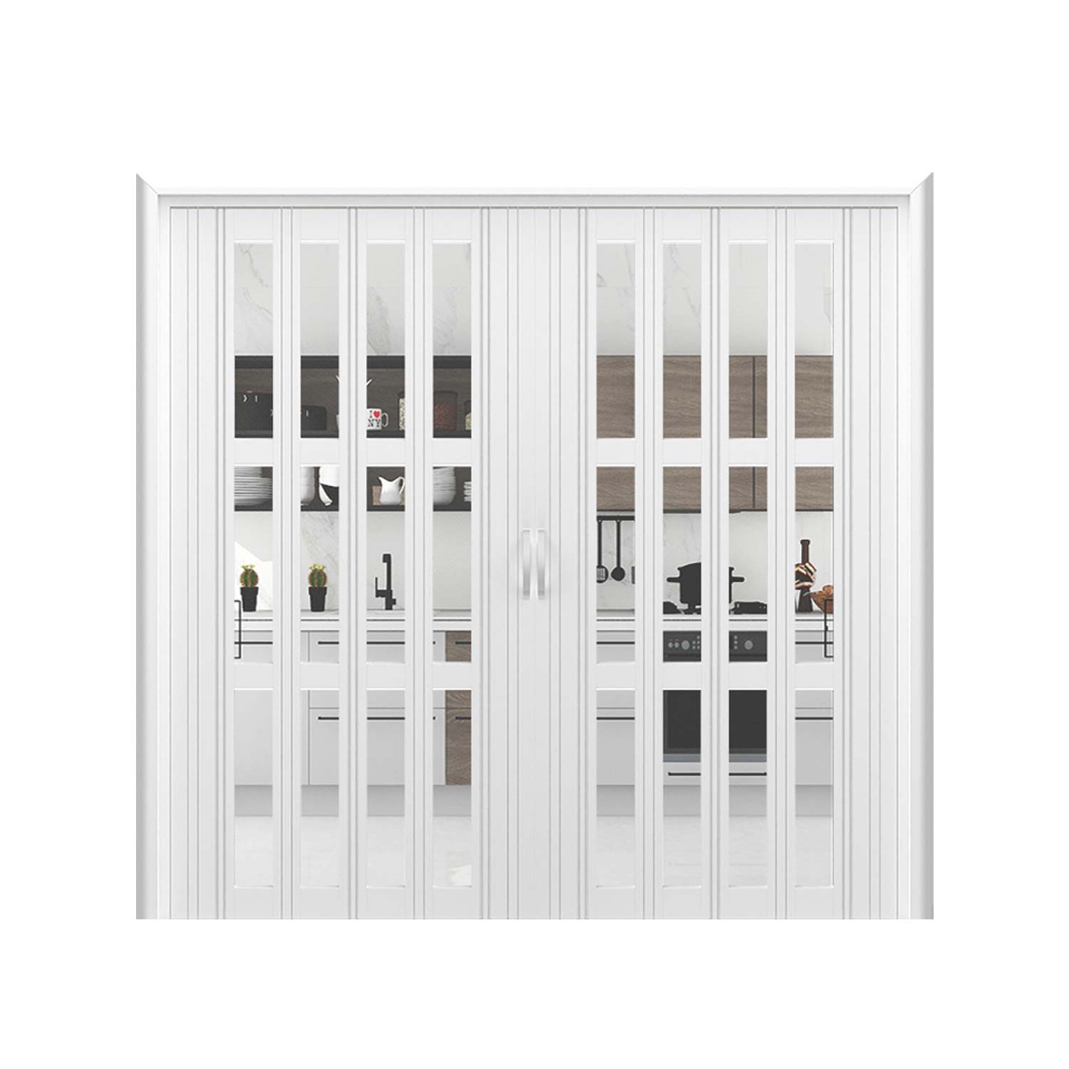 Patio PVC Soundproof Insulated Bi Folding Glass Door