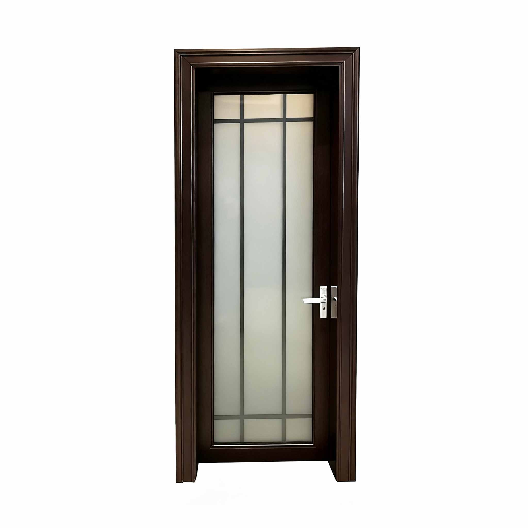 Elegant Double Glass Decotrive Strip Hings Aluminum Toilet Door