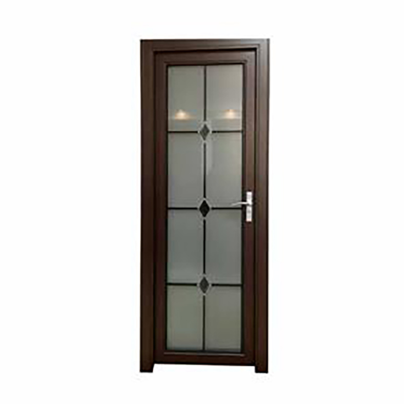 Anodize Bronze Simple Double Cleasr And Forest Glass Hinge Door