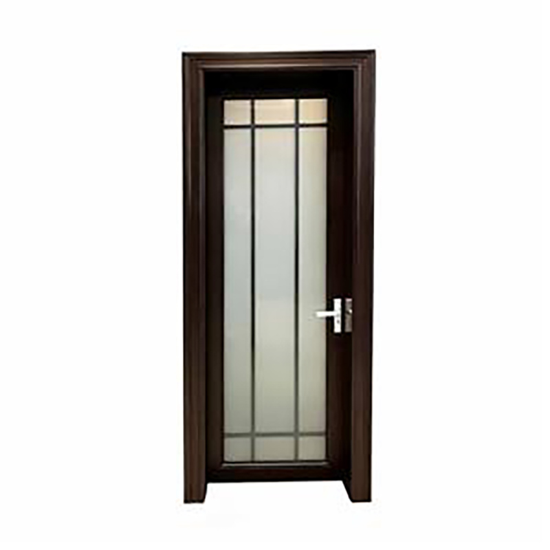 Elegant Double Glass Decotrive Strip Hings Aluminum Toilet Door