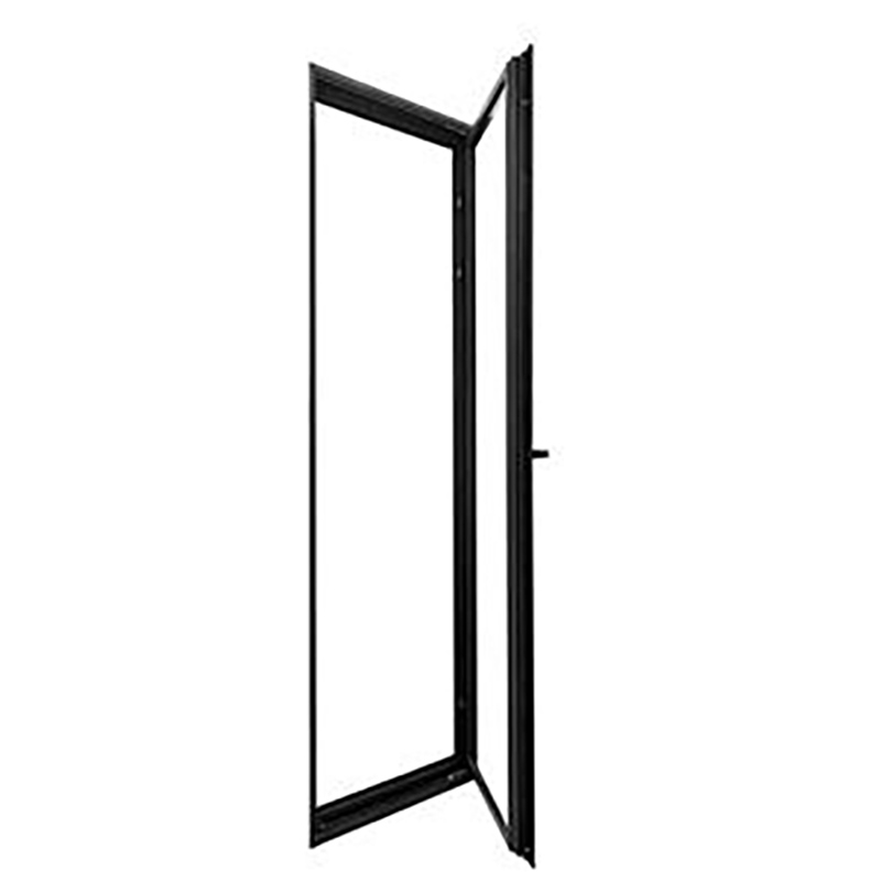 6063 T5 Aluminium Powder Coating Grey Casment Combinatied Door with Double Glass Window