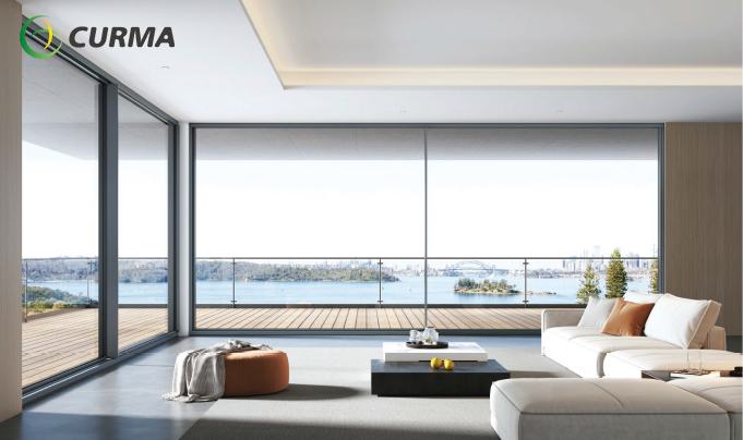 sliding door with remote blinds