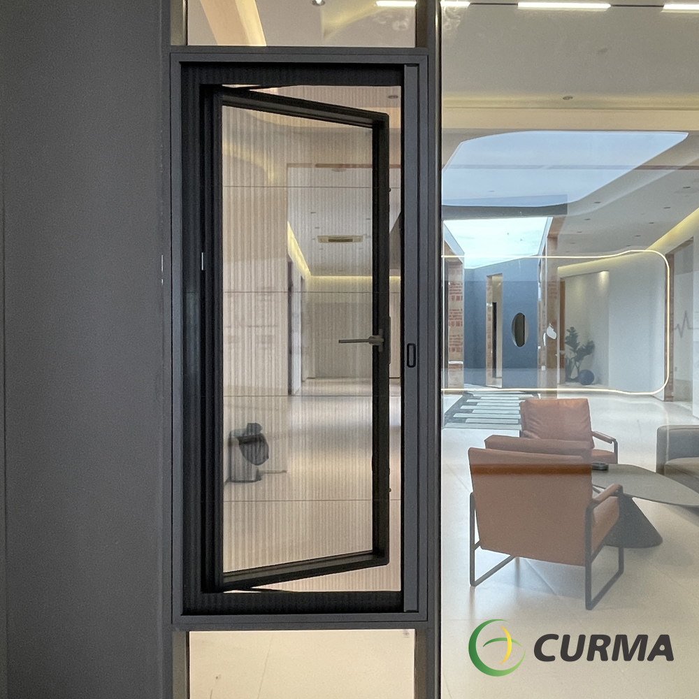 Ultra-slim profile casement window with hidden flush handle design