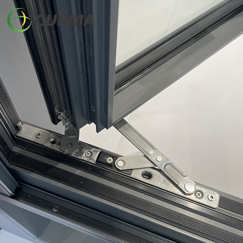 Ultra-slim profile casement window with hidden flush handle design