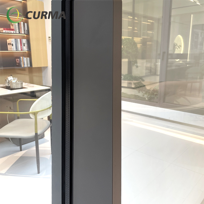 Secure ultra-narrow sliding door, flat track style