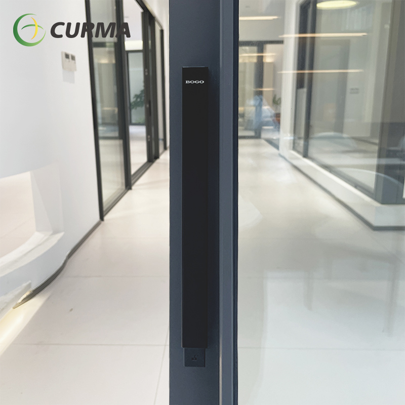 Secure ultra-narrow sliding door, flat track style