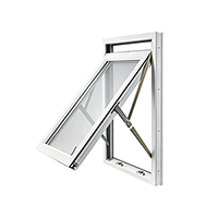 หน้าต่างบานเปิด-ปิดแบบเอียง/หมุน ทำจาก PVC/UPVC กระจกสองชั้น สีไม้