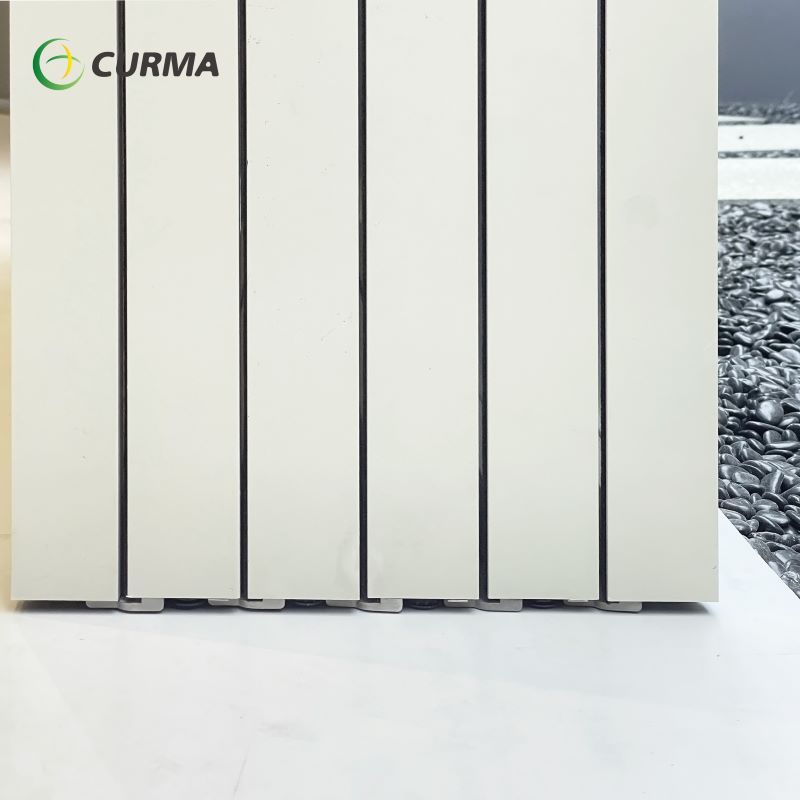 6-panel sliding door with a flush floor trackless design