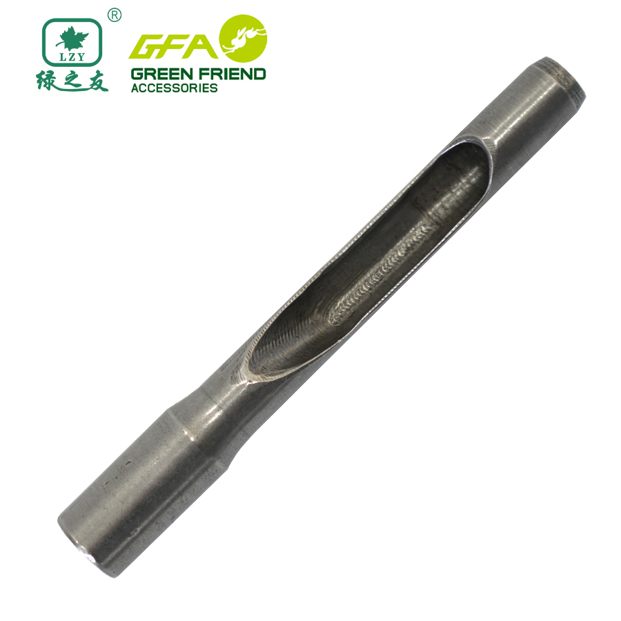 Hollow aerator tine for golf course turf