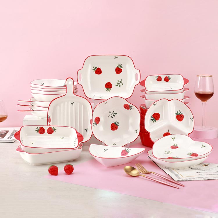 Pink dinnerware set