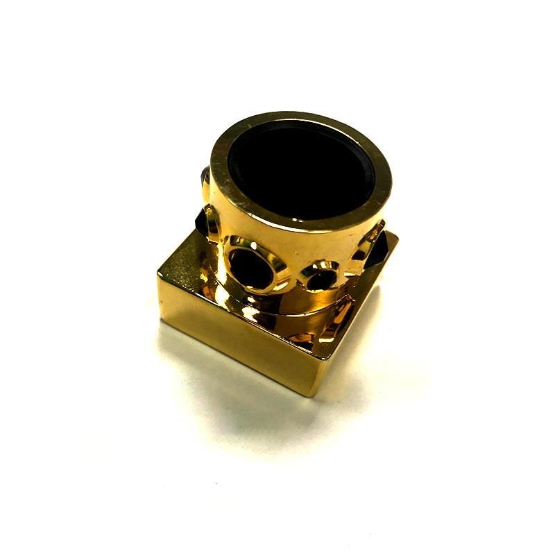 Square Shaped Diamond Golden Zamac Perfume Cap