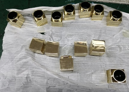 zinc die casing square golden zamak perfume caps