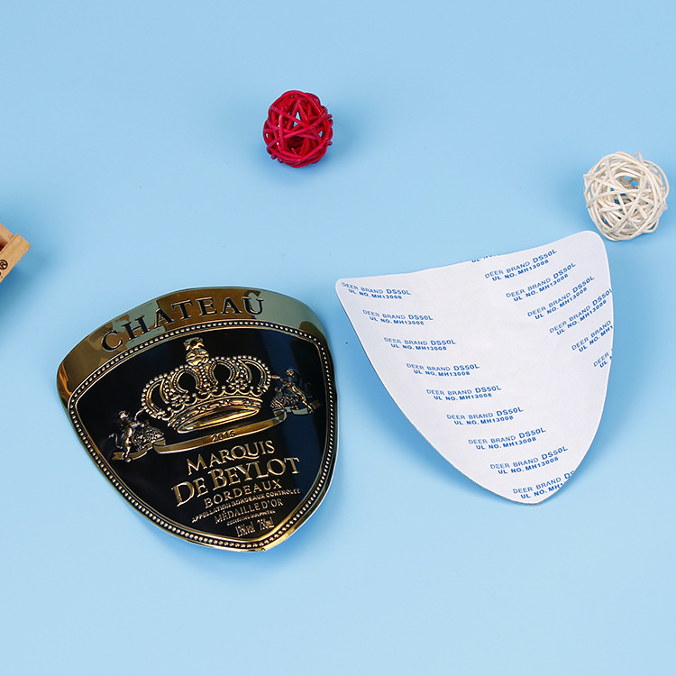 Custom Logo Metal Sticker Perfume Labels Wine Bottle Metal Label