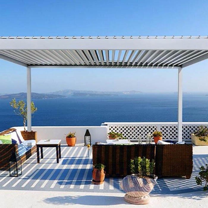 Aluminum Motorized Waterproof Pergola Louver Roof System