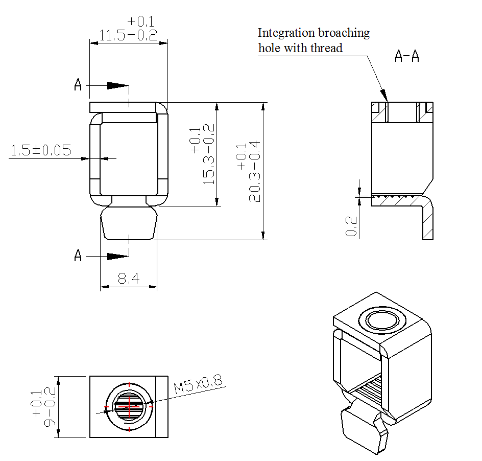 Cage Clamp with Tab