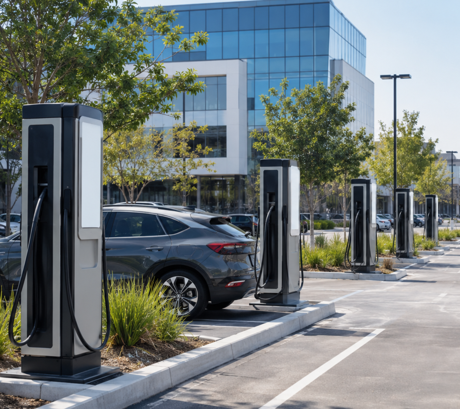 Pedestal EV Charger Metering Components For Parking Projects