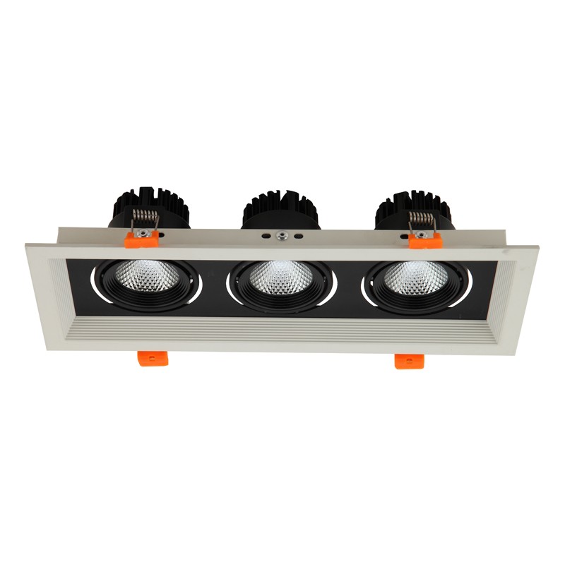LED 3*7W Three Head Recessed Grille Light
