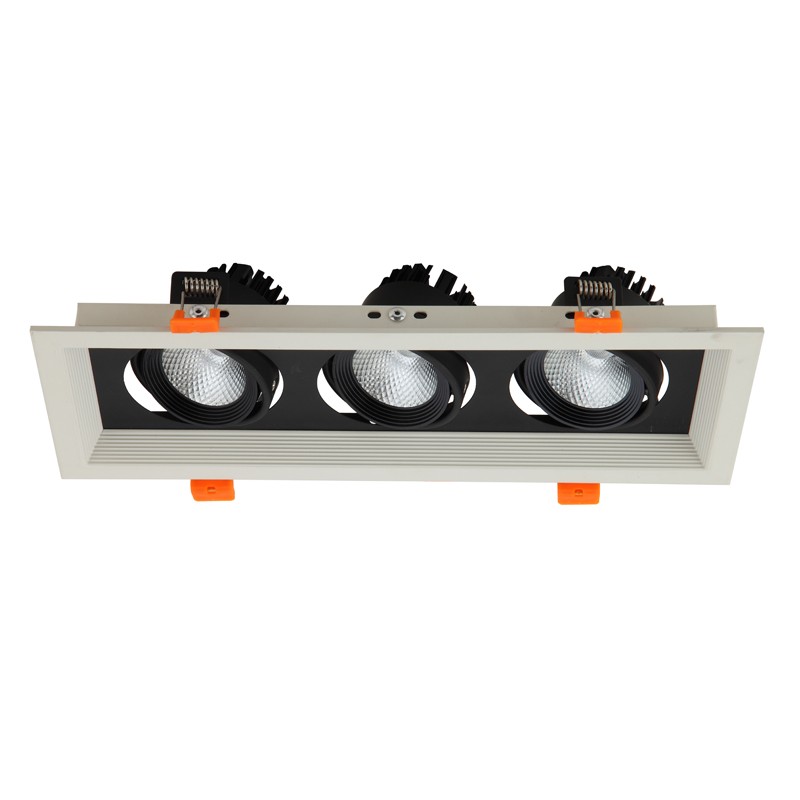 LED 3*15W Three Head Recessed Grille Light