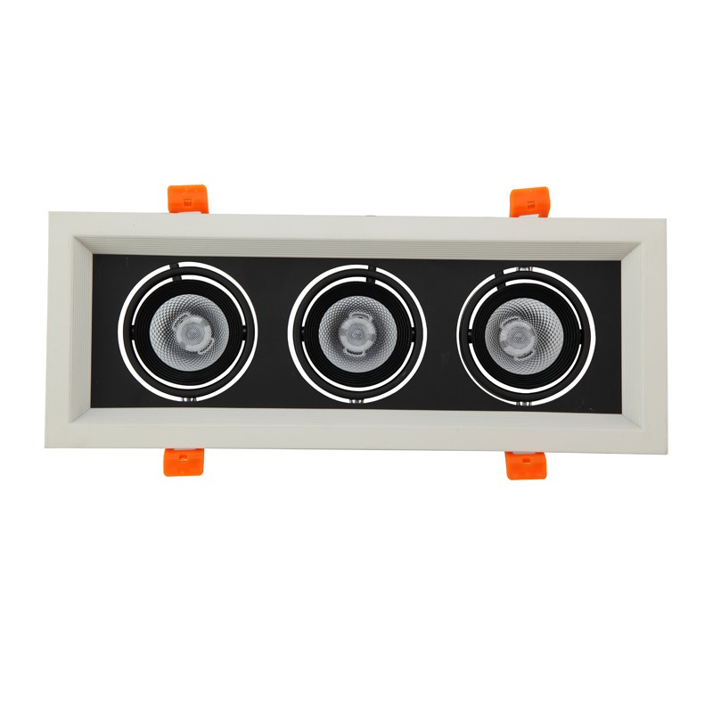 LED 3*30W Three Head Recessed Grille Light