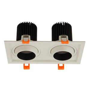 COB Zwei Kopf 20W 30W flache Einbaugitterleuchte