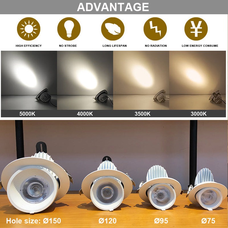 Adjustable Gimbal light Ceiling Spot Light Downlight For Clothes Shop