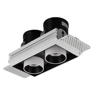 LED 2 * 12W 2 * 25W Square Twin randlose elastische flexible Deckenleuchte